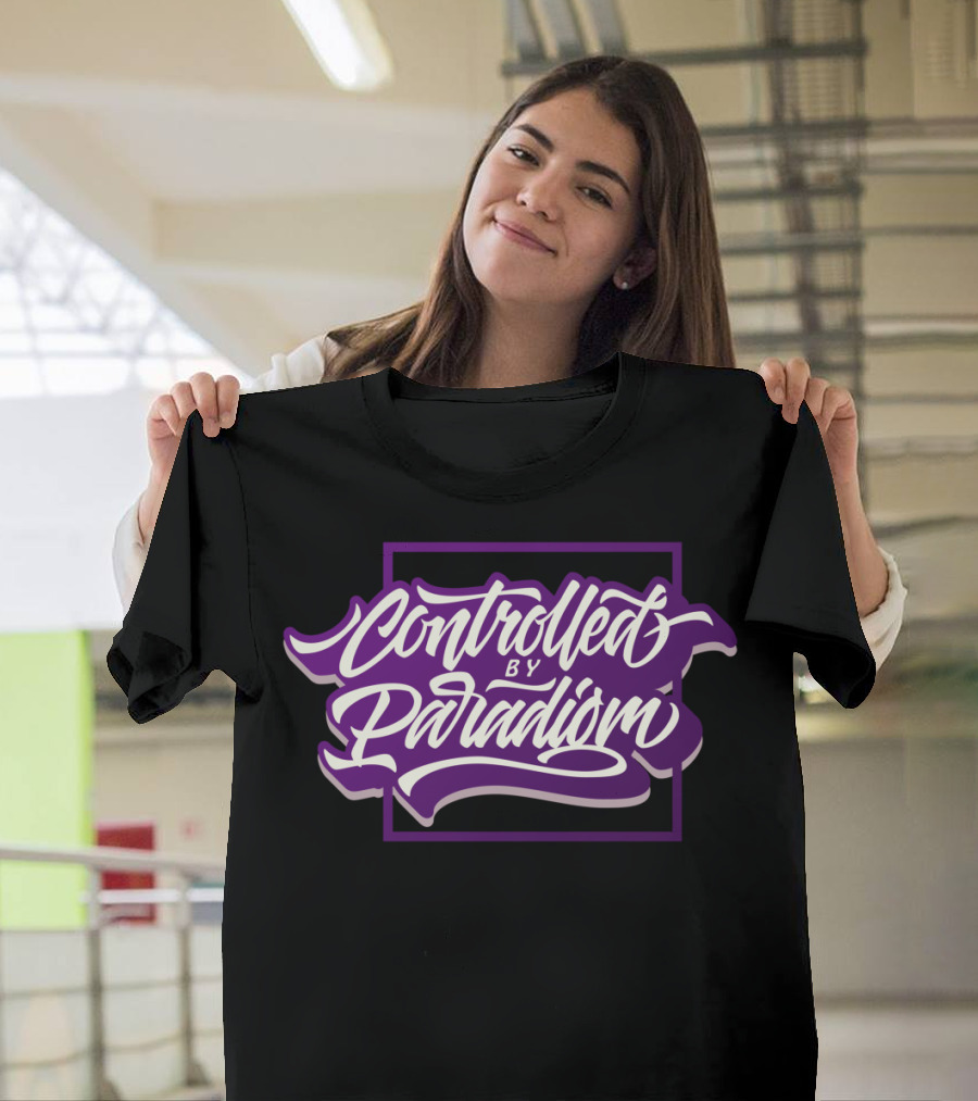 Controlled By Paradiom Purple Script T-Shirt
