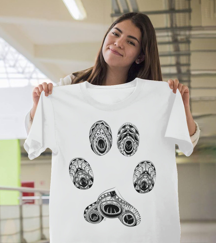 Cat Paw Mandala Pattern Fusion T-Shirt