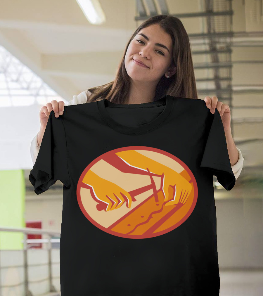 Furniture Upholsterer Hands Repair Creative Oval Composition T-Shirt
