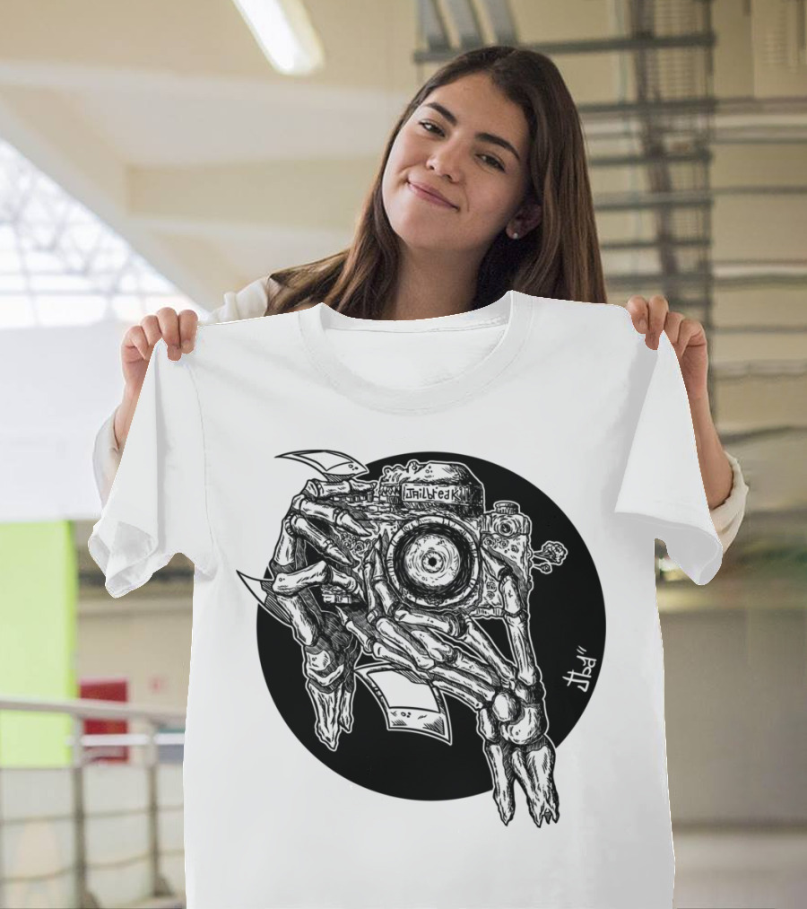 Dead Hands Unlived Photography Skeleton Camera T-Shirt