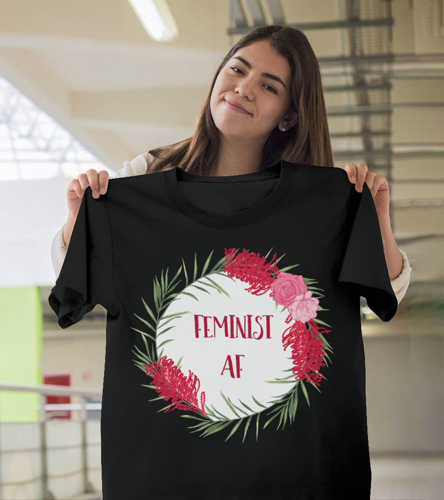 Feminist AF Australian Native Floral Wreath T-Shirt