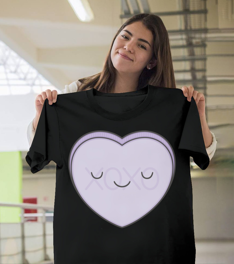 XOXO Candy Heart with Smiley Face T-Shirt
