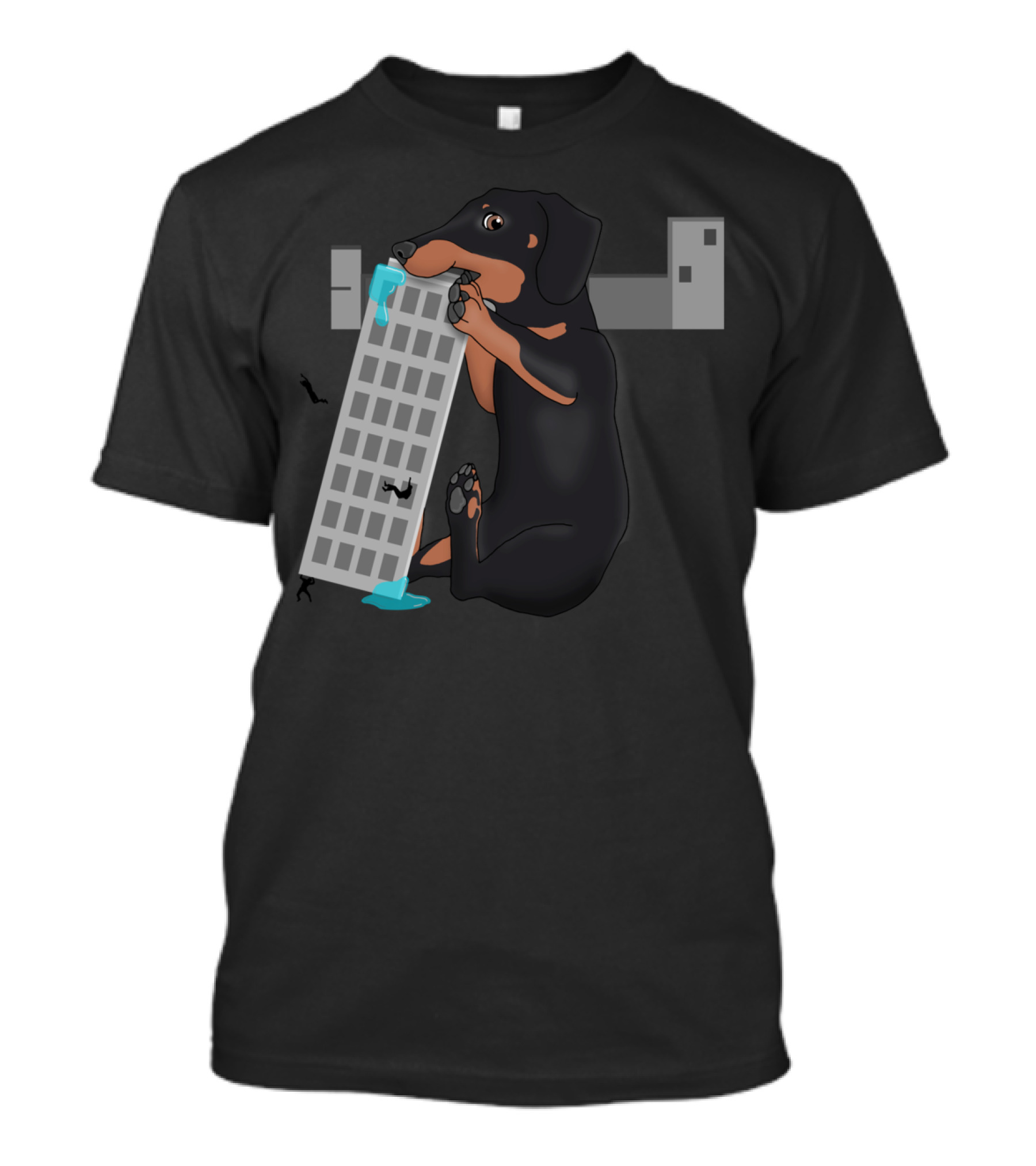 Attack Of The Enormous Dachshund Devouring The City Skyscraper T-Shirt