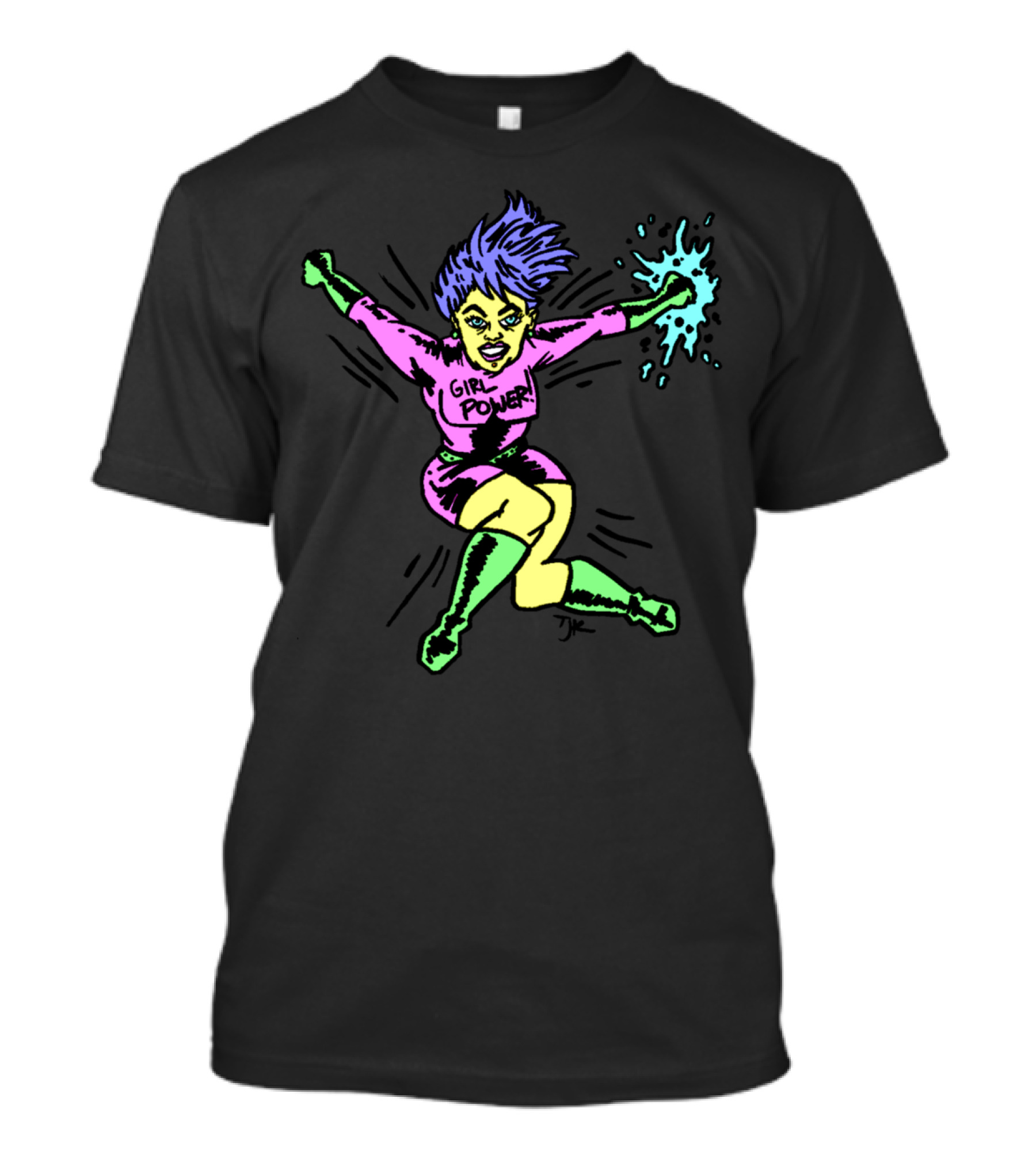 Girl Power Hero Pink Superhero Burst T-Shirt
