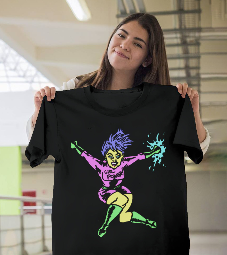 Girl Power Hero Pink Superhero Burst T-Shirt