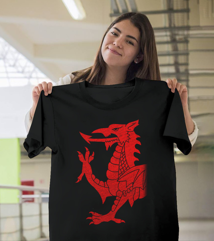 Cymru Welsh Red Dragon Halftone T-Shirt