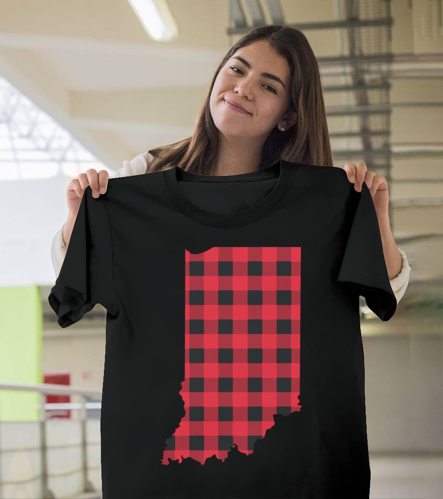 Indiana Red and Black Checkered T-Shirt
