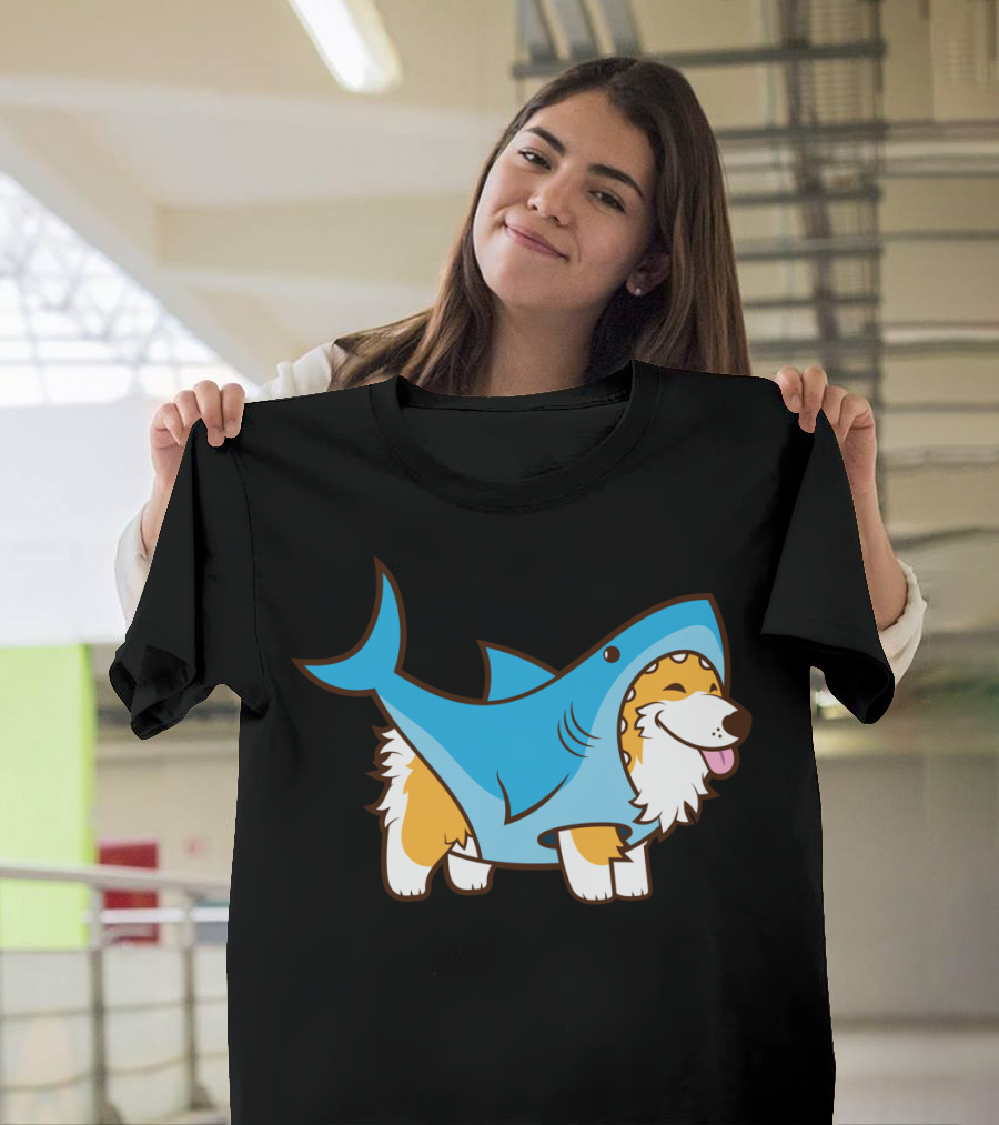 Corgi Dressed as Happy Shark Suit T-Shirt