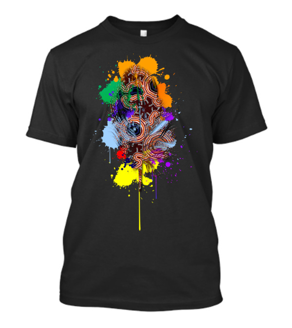 Pathways Feat Authentic Aboriginal Multicolor Splatter T-Shirt