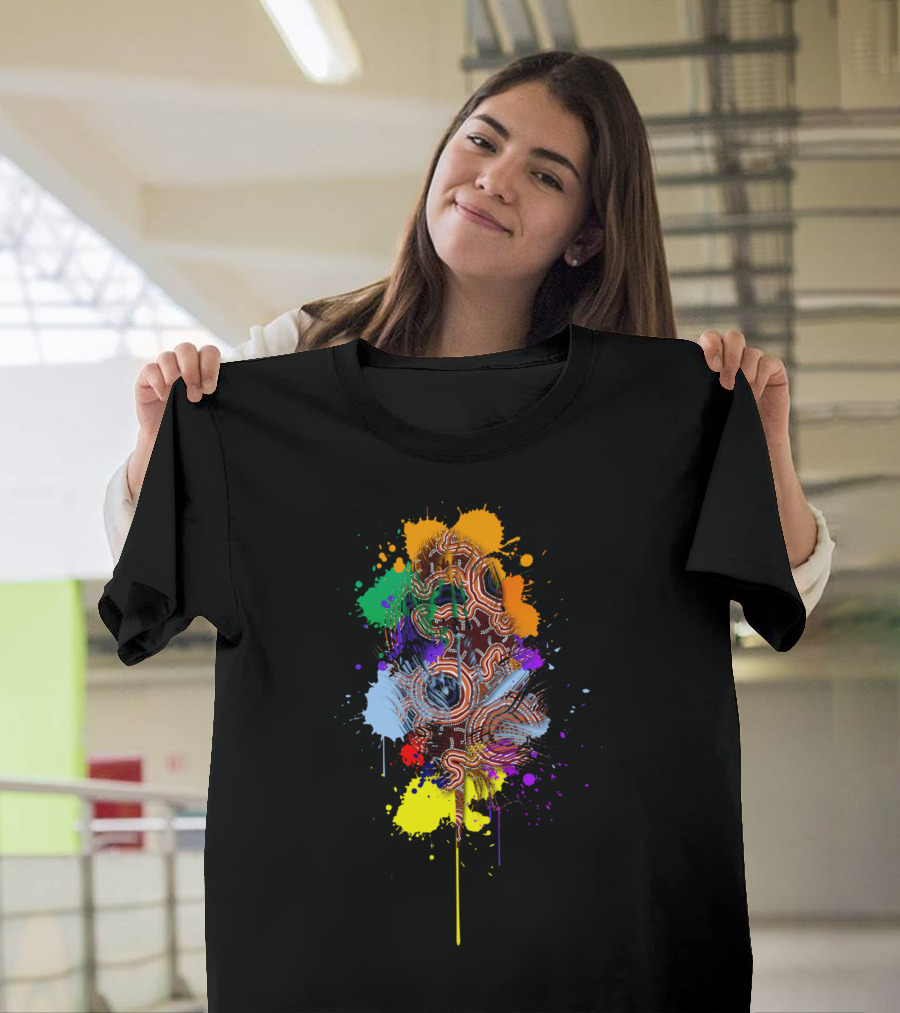 Pathways Feat Authentic Aboriginal Multicolor Splatter T-Shirt