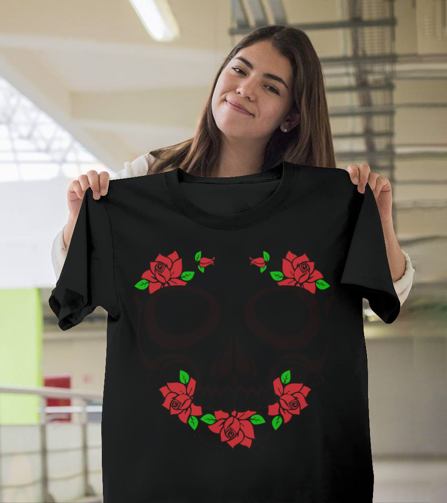 Sugar Skull Roses Mexican Death T-Shirt