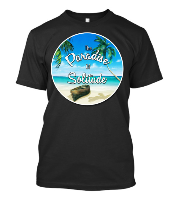 The Paradise Of Solitude Ocean View With Palm Trees And Boat T-Shirt