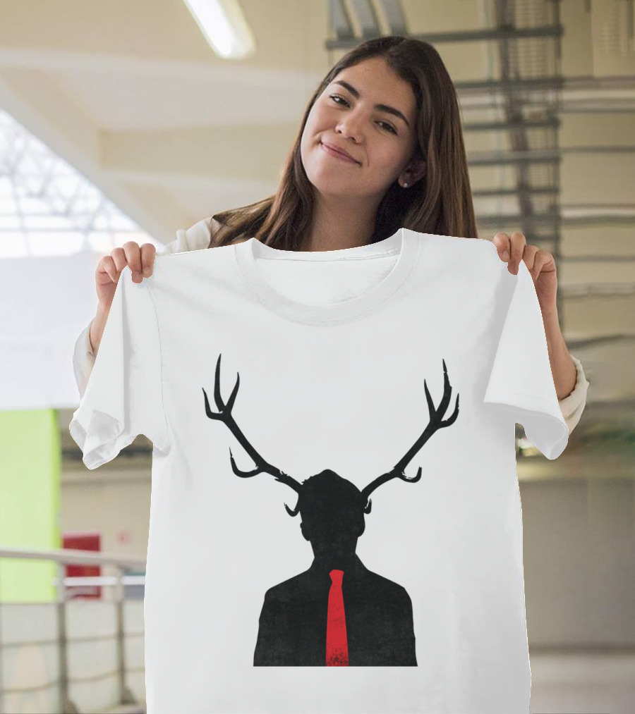 Corporate Trophy Stag Silhouette with Red Tie T-Shirt