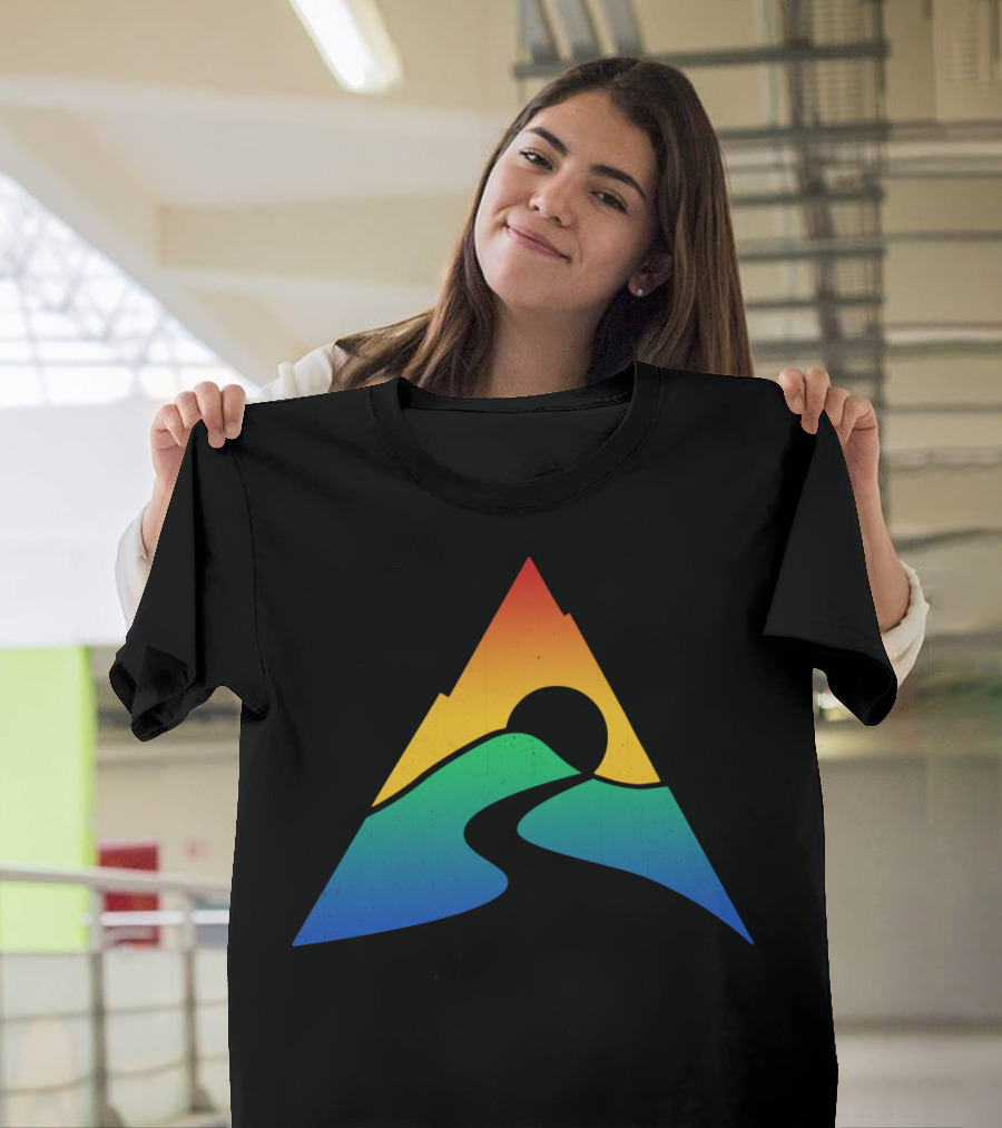 Adventure To The Horizon Rainbow Mountain Sunset Path T-Shirt