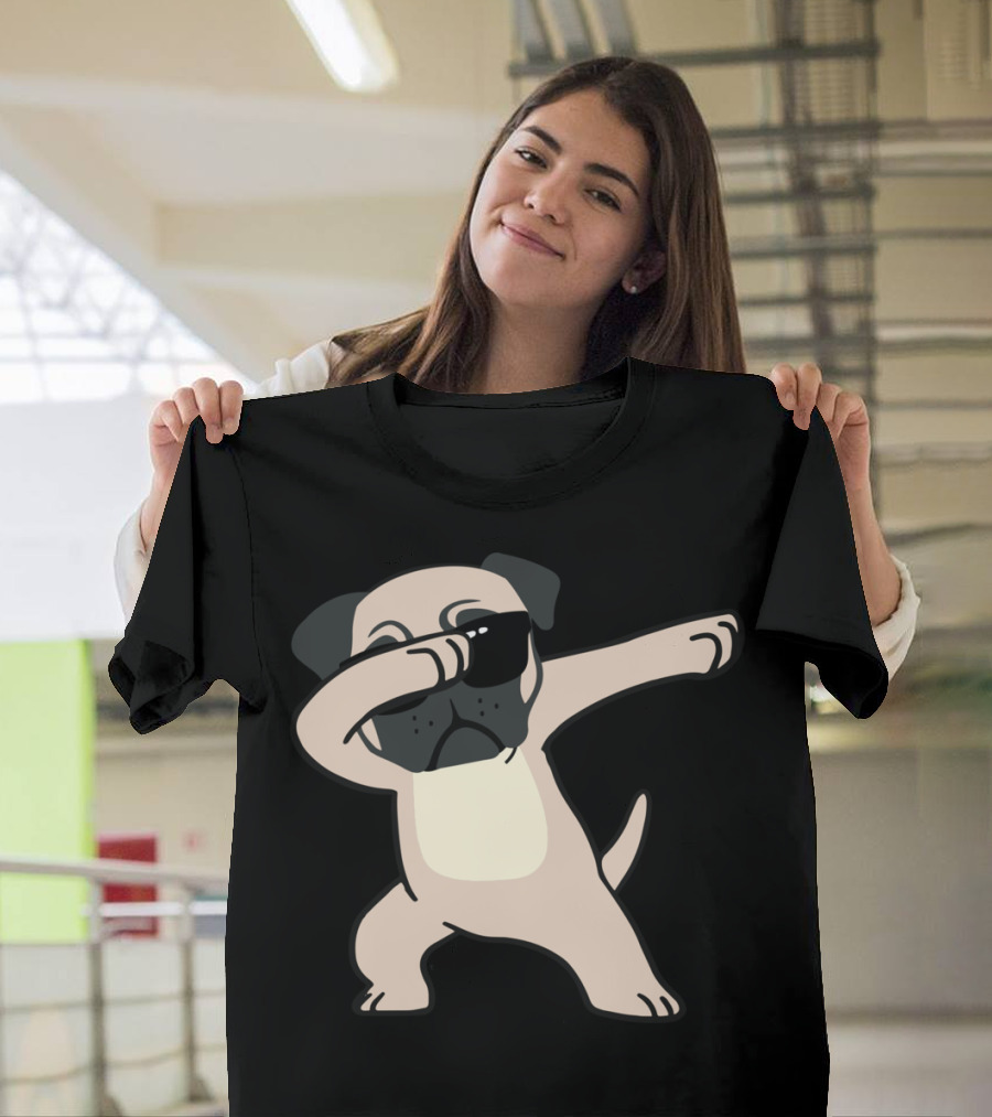 Dabbing Pug Cute Funny Dog Dab Dance T-Shirt