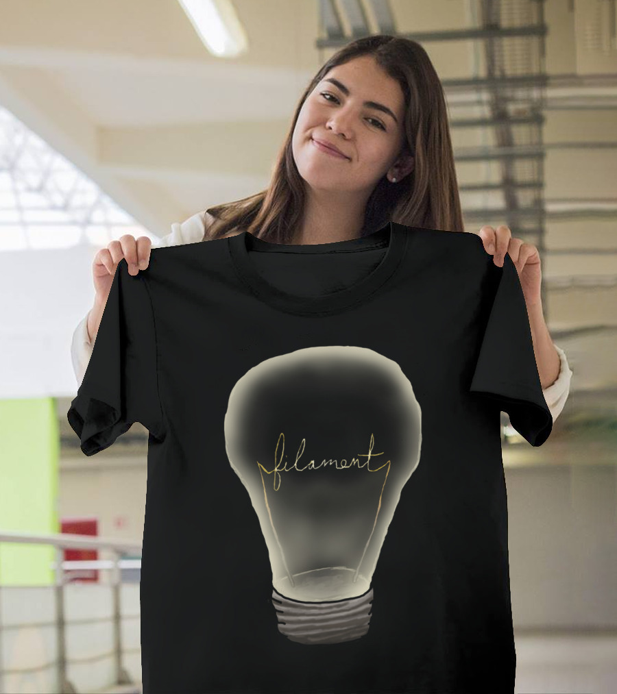 Filament Light Bulb Icon with Handwritten Element T-Shirt