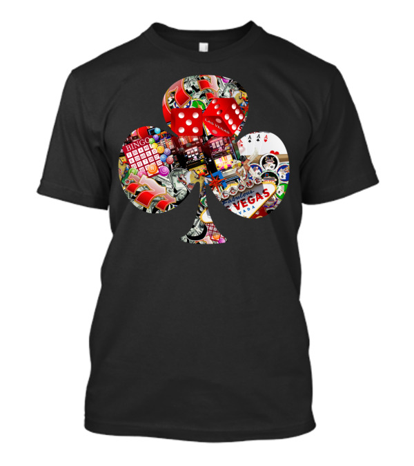 Las Vegas Casino Club Playing Card Shape T-Shirt
