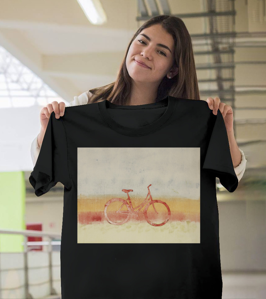 Bicycle Watercolor Landscape T-Shirt