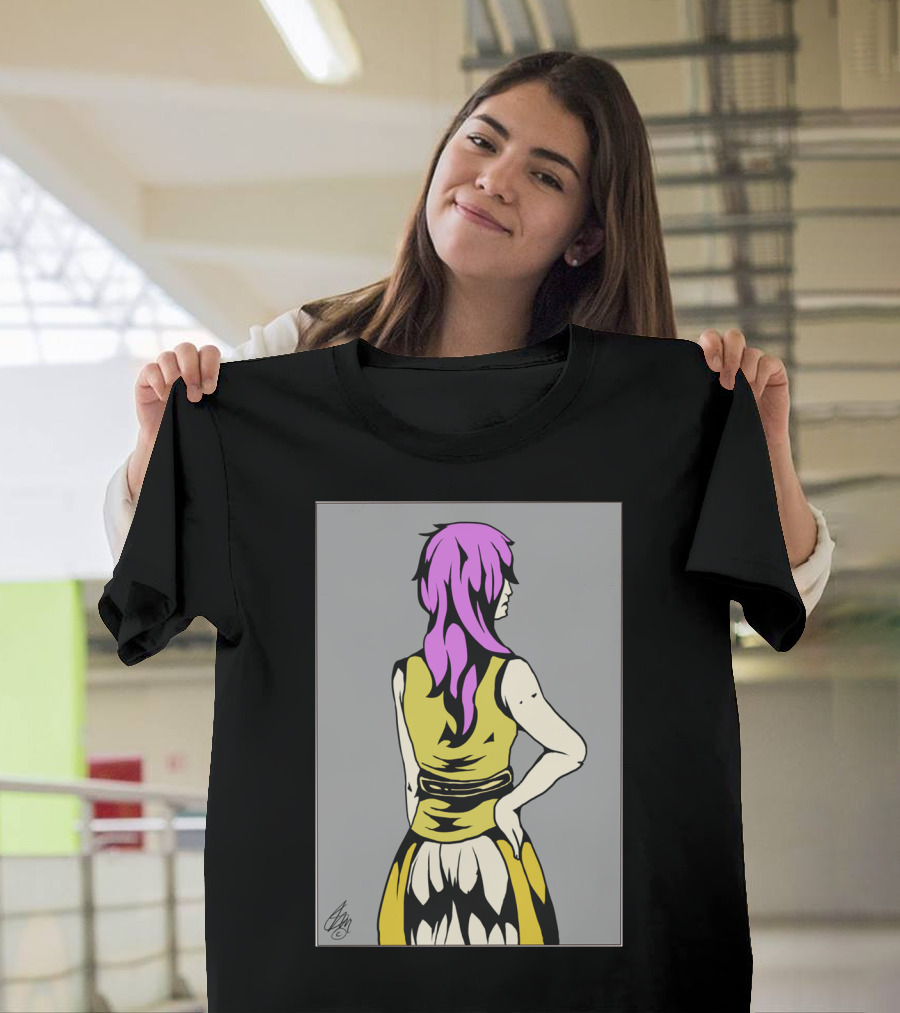 Ai Comic Flats Purple Haired Woman T-Shirt