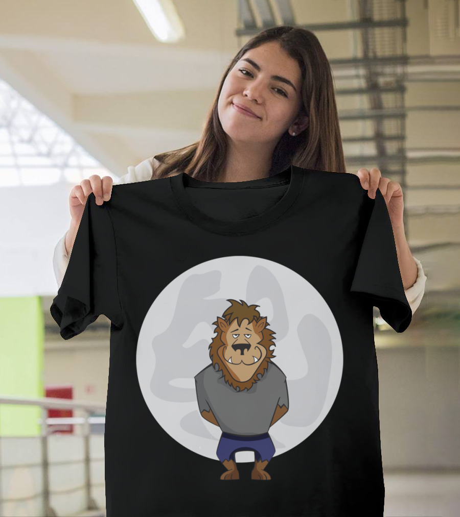 The Wooly Wolfman Moonlit Cartoon Character T-Shirt
