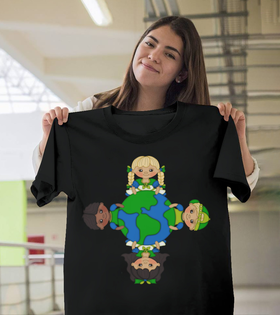 Earth Day Children Holding World Together T-Shirt