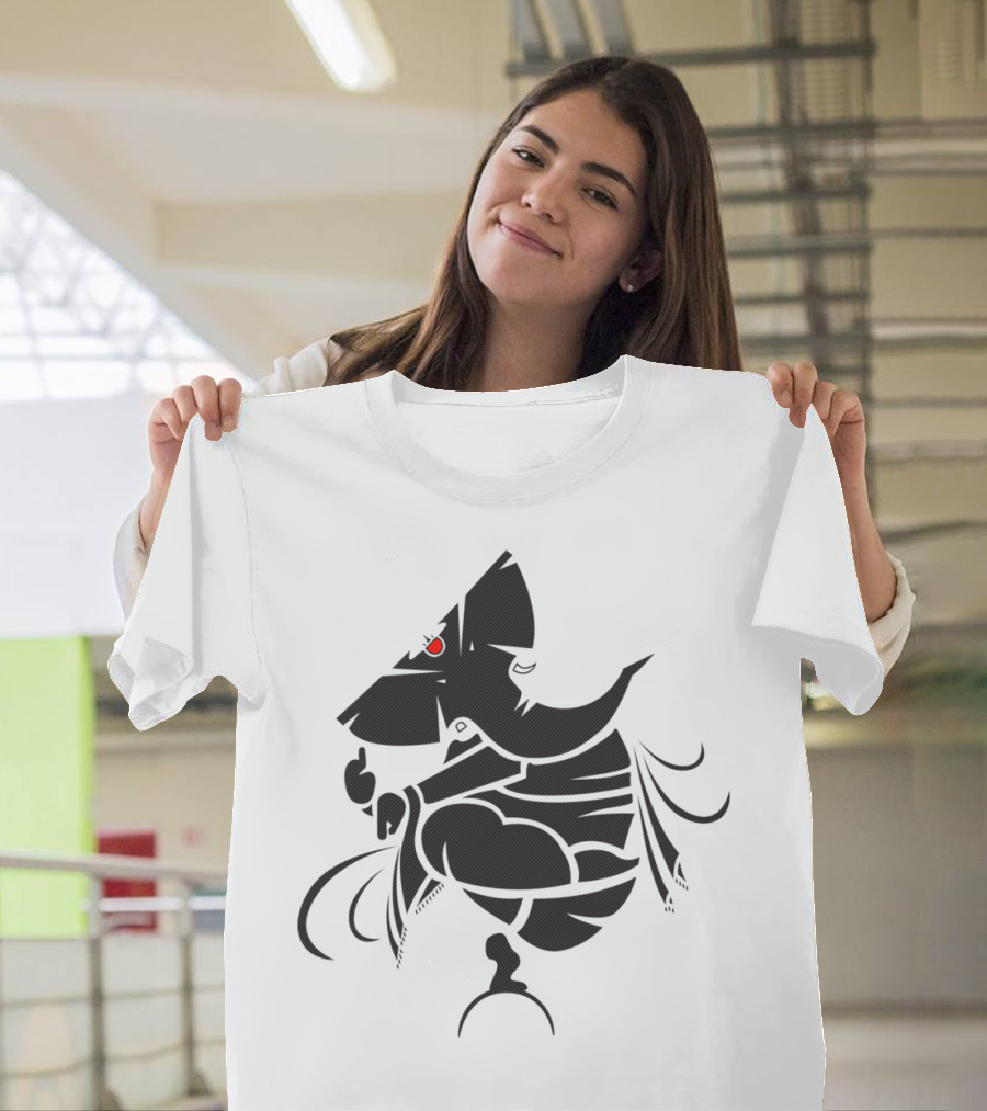 Dancing Ganesha Monochrome Divine Art with Red Accent T-Shirt