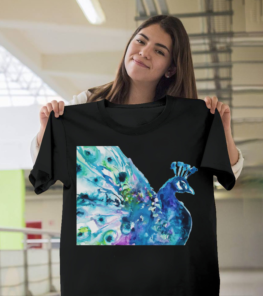 Pretty Peacock Watercolor T-Shirt