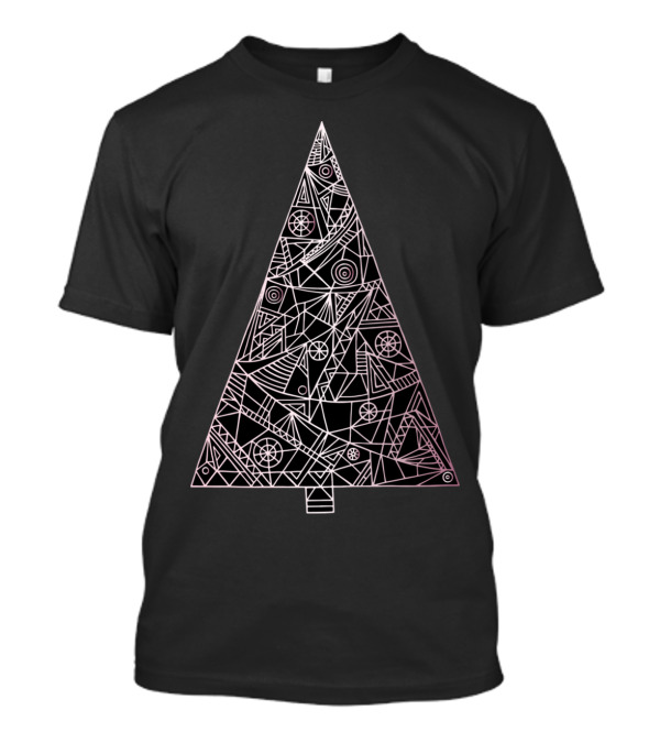 Gothic New Year Fir Tree Geometric T-Shirt