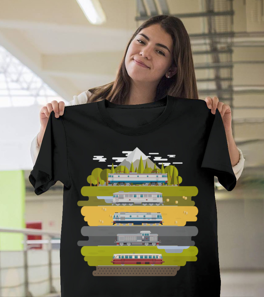 Eastern European Trains Scenic Landscape Journey T-Shirt