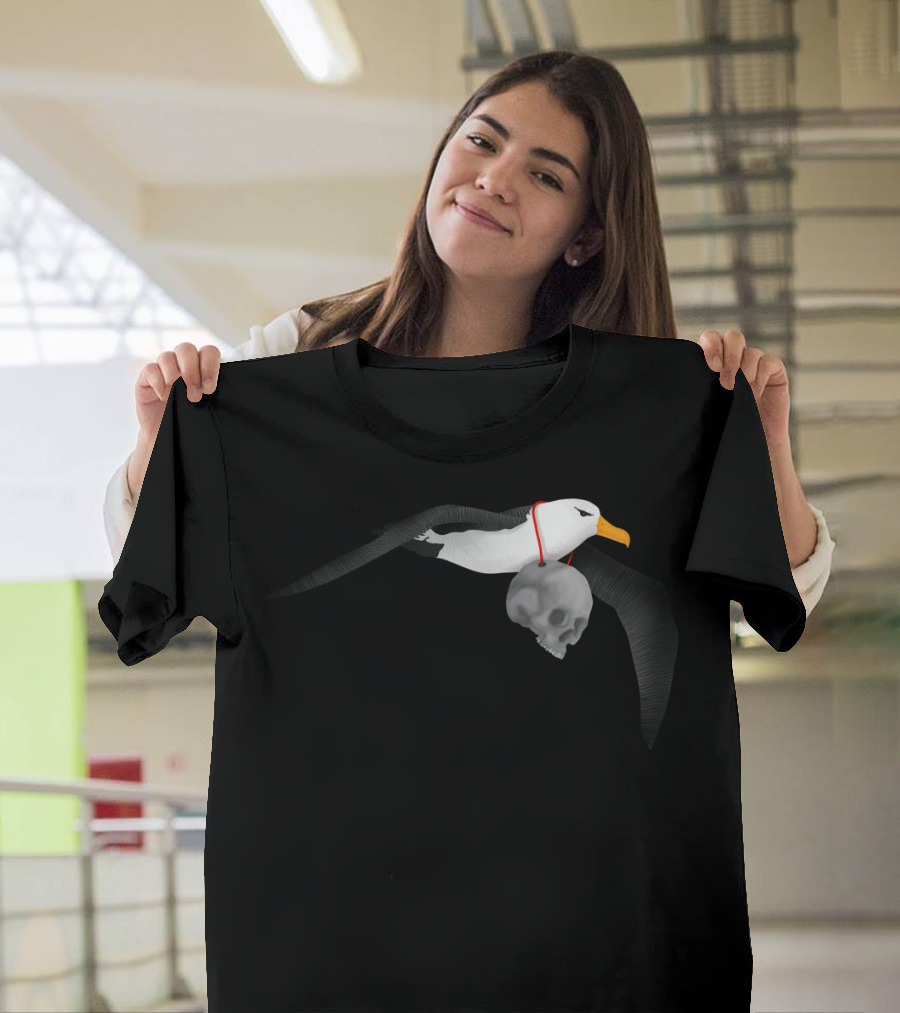 Albatross Carrying Skull with Red Necklace T-Shirt