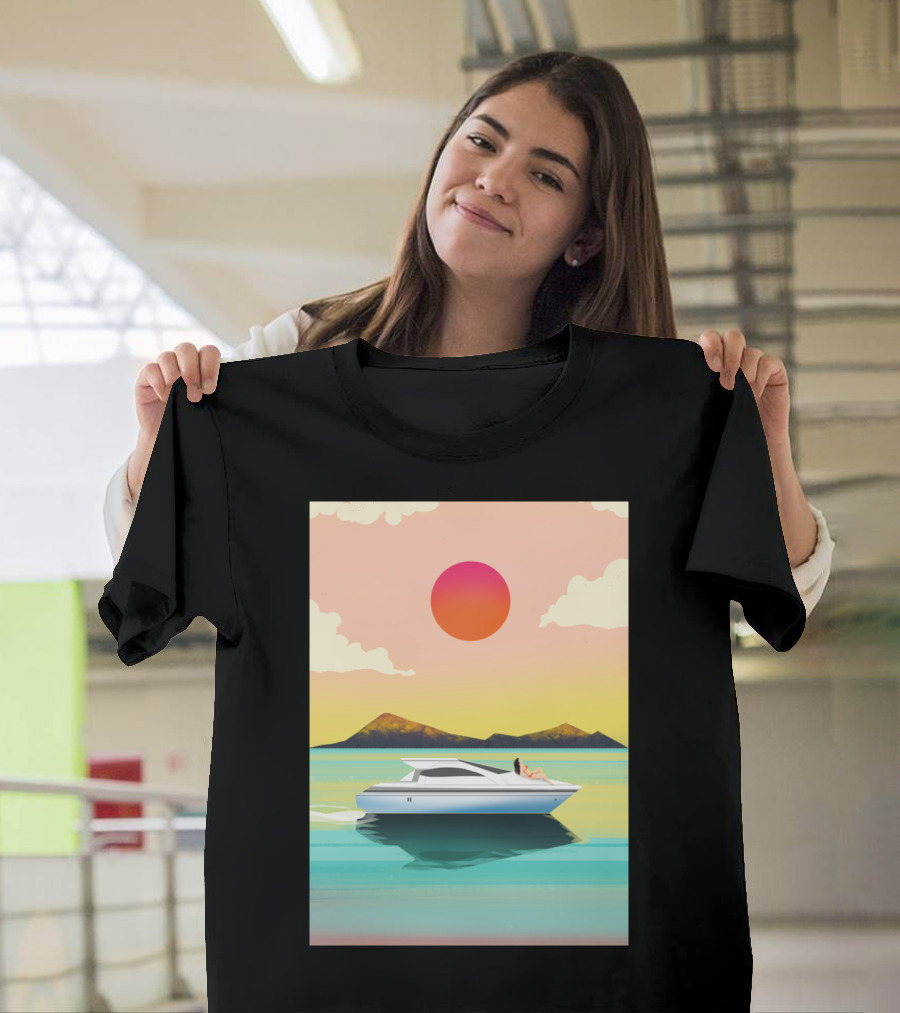 Bikini Warrior Sunset Boat Adventure T-Shirt