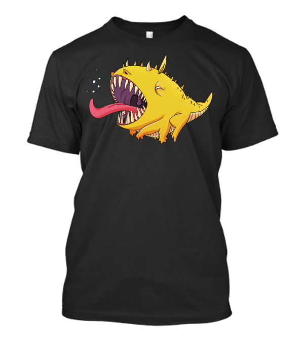 Morning Monster Sleepy Yellow Creature With Spikes And Tongue Out T-Shirt