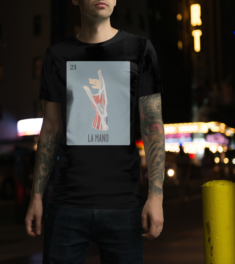 21 La Mano Playing Card Anatomy T-Shirt