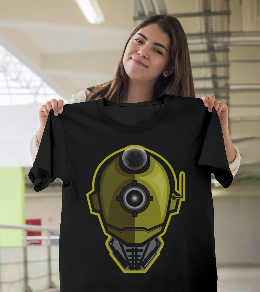 Steampunk Robot Head with Gears and Antenna T-Shirt
