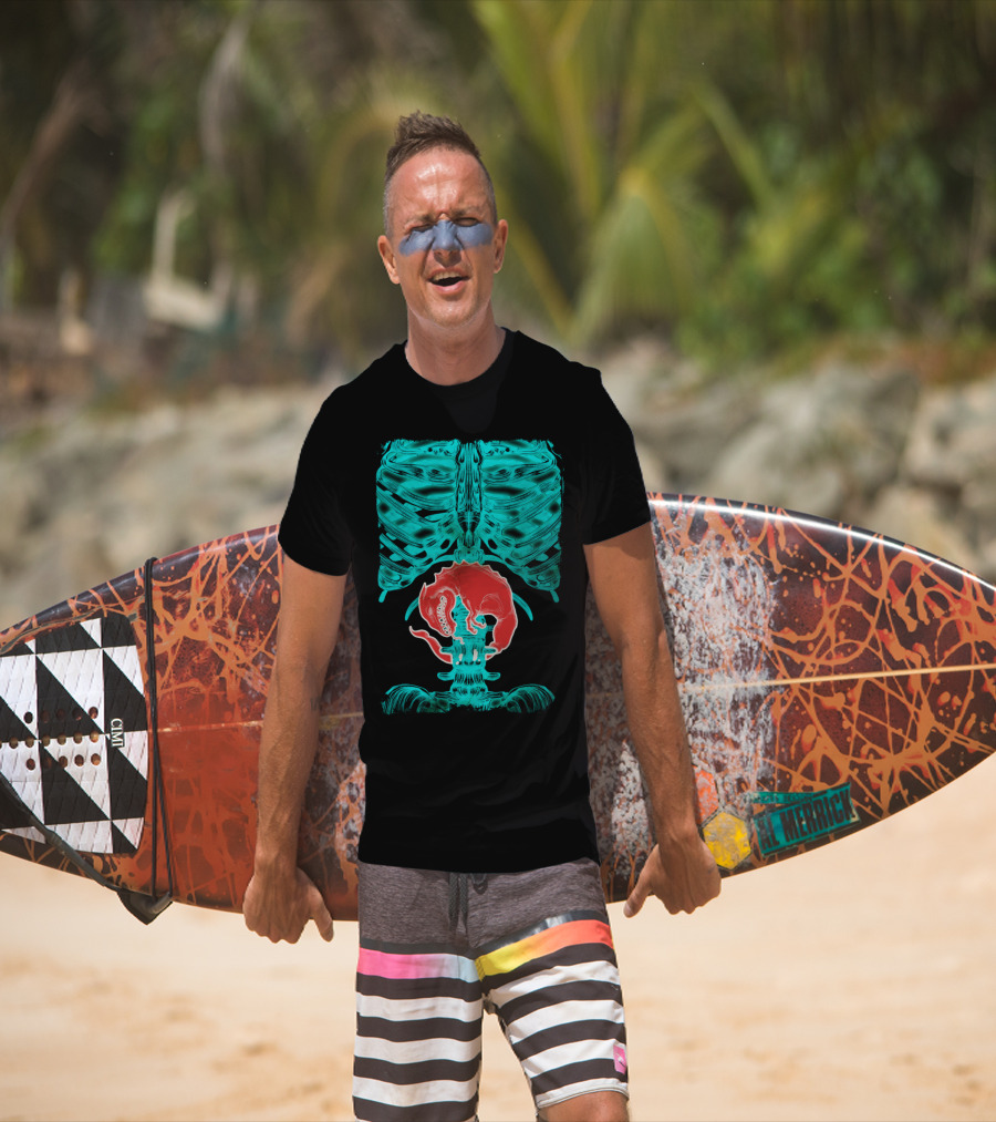Alien Xray Ribcage With Red Creature Inside T-Shirt