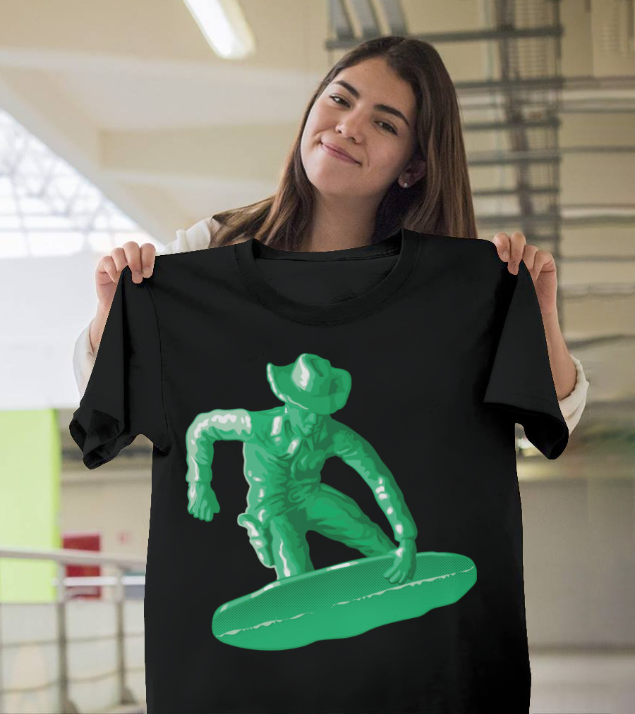 Cowboy Surfer Green Plastic Toy T-Shirt