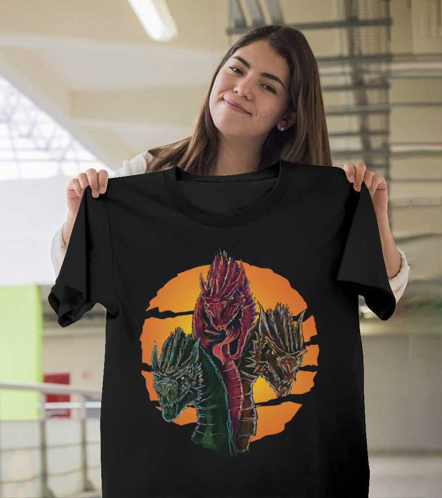 3 Heads Of Dragon Mythical Beast Trio T-Shirt