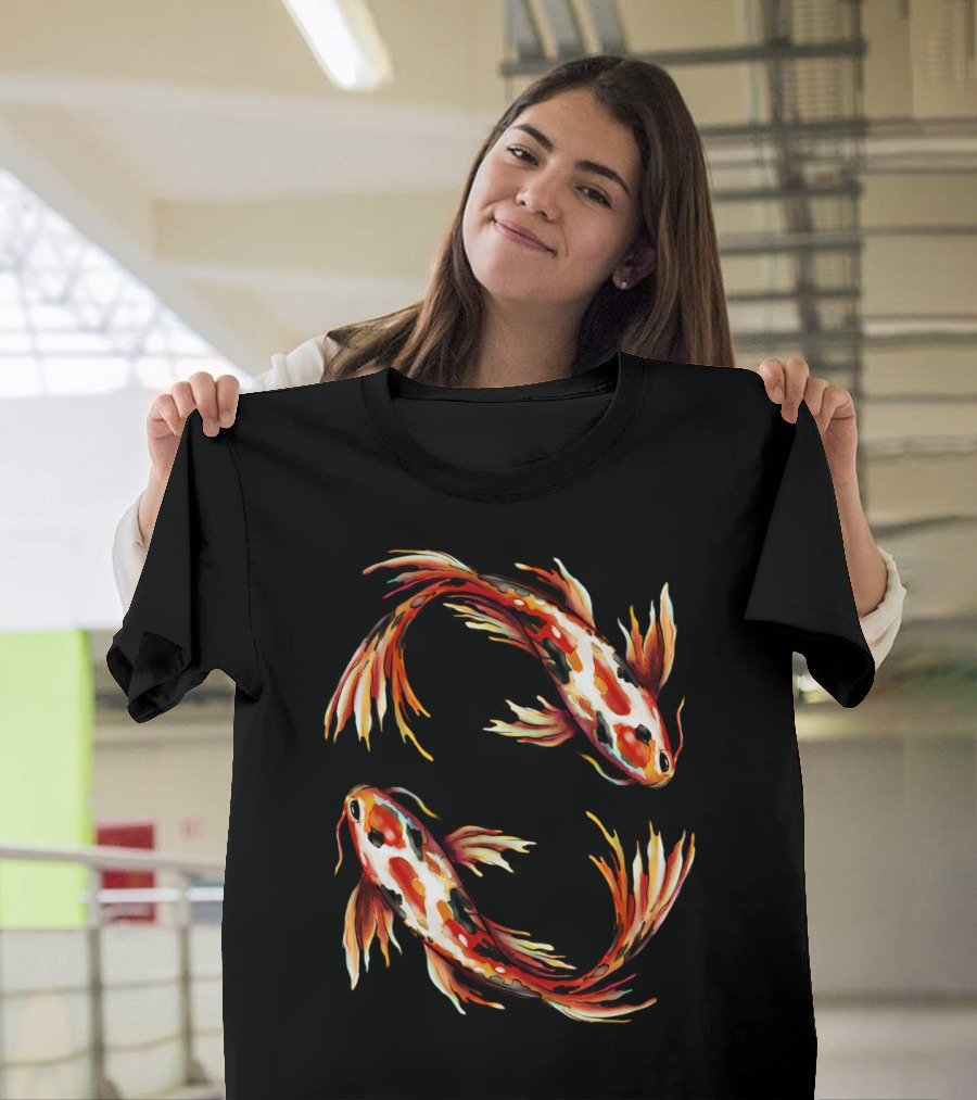 Fish Yin Yang Koi Carp Wave T-Shirt