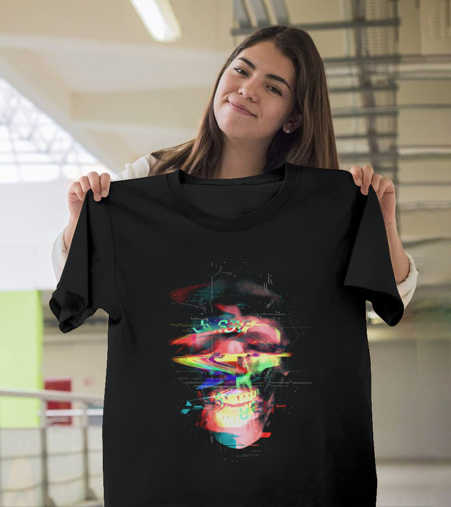 Last Laugh Glitch Skull Spectrum T-Shirt