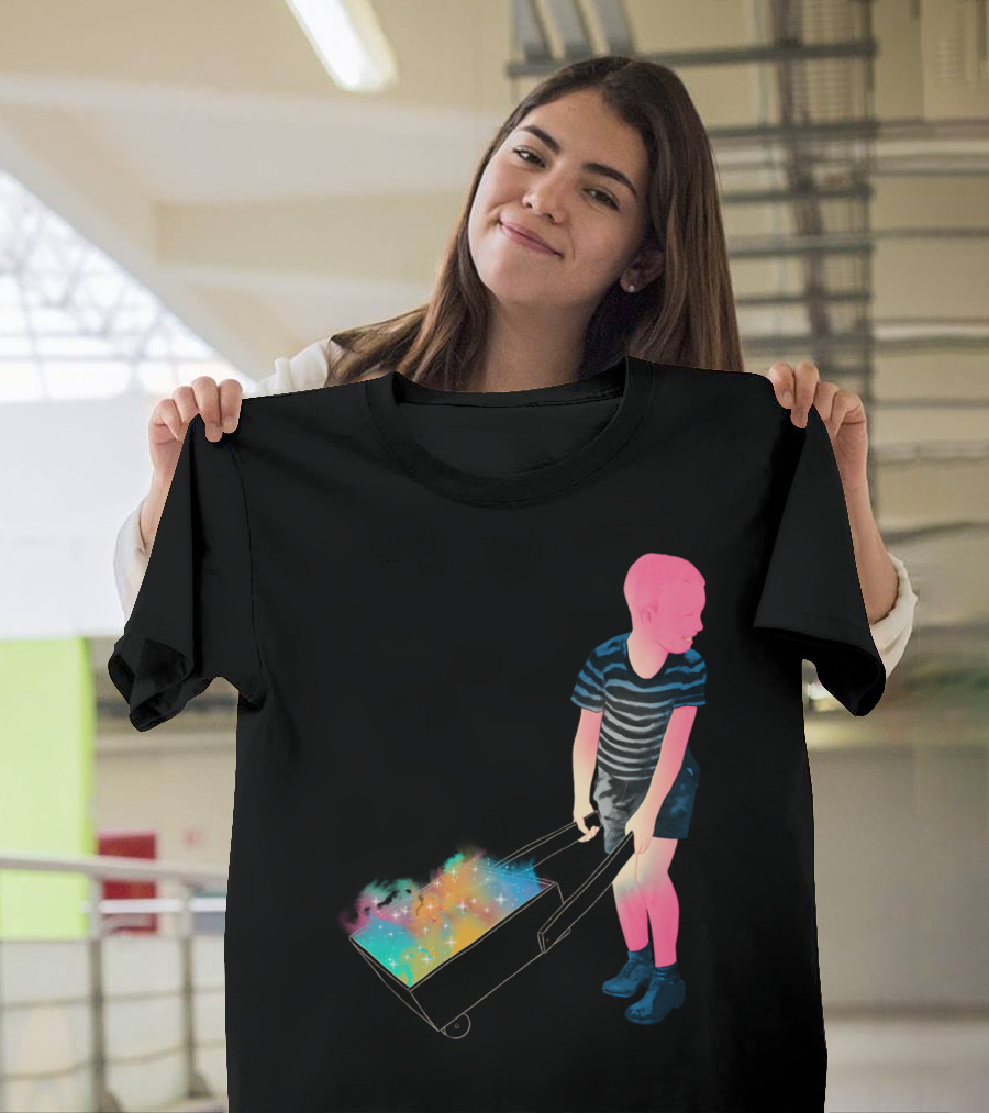 Collecting Wishes Colorful Stardust in Wheelbarrow T-Shirt