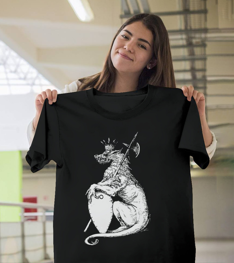 Griffon Guard Royal Crest Medieval Creature with Crown and Shield T-Shirt