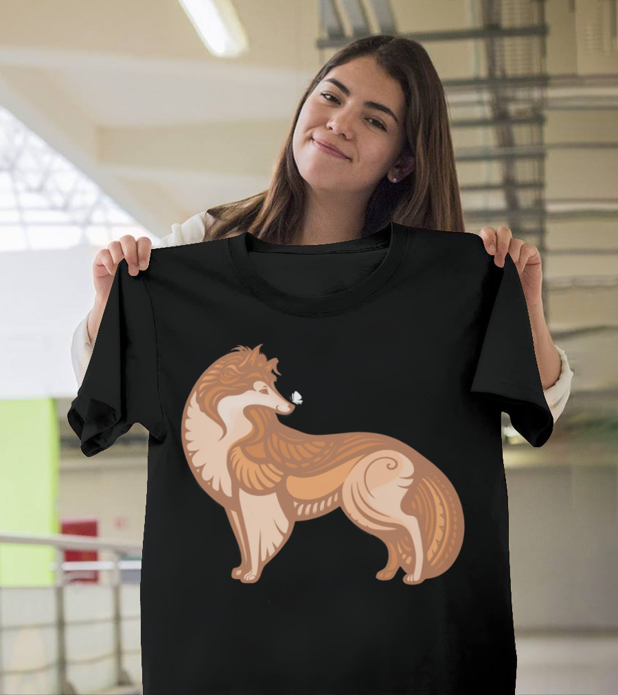 Collie And Butterfly Companions Stylize T-Shirt