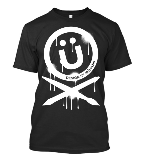 DBH Artist Series Splattered Logo Design By Humans Icon With Crossed Brushes T-Shirt