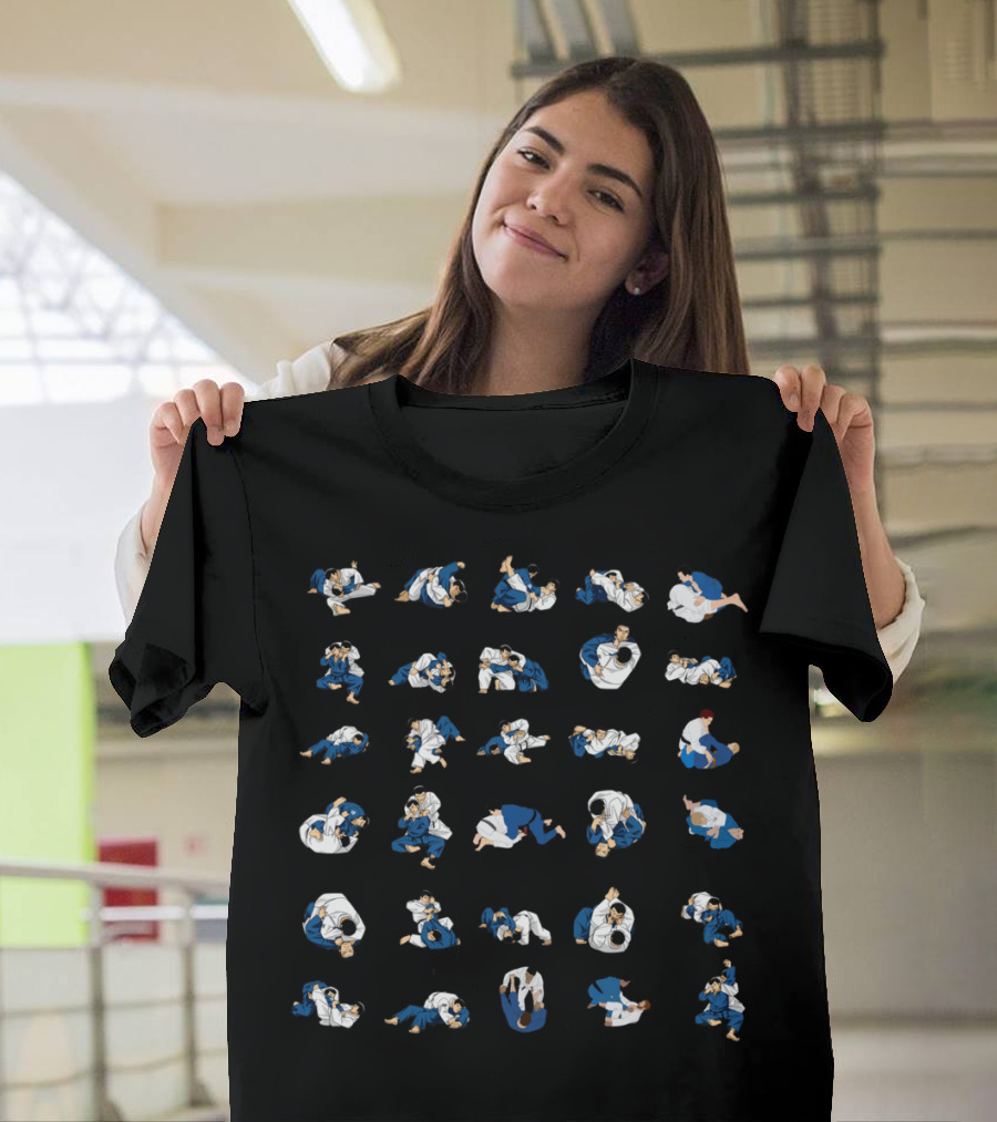 BJJ Brazilian Jiu Jitsu 30 Submissions Positions Martial Arts Techniques T-Shirt