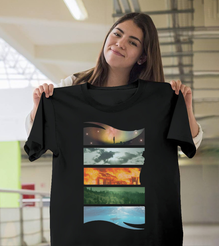 Cosmos Sky Fire Forest Ocean Elements T-Shirt