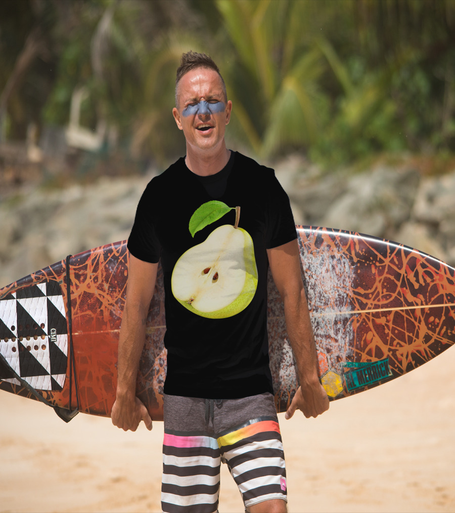 Half Of Pear Slice With Leaf T-Shirt