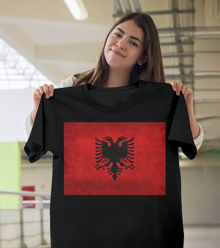 Albania Flag Super Grunge T-Shirt