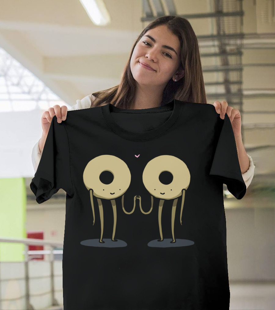 Bae Goals Donut Couple Hand in Hand with Heart T-Shirt