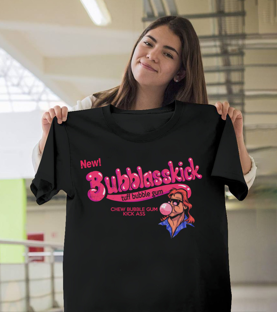 New Juicy Eye-Opening Bubbleasskick Tuff Bubble Gum Chew Kick Ass 5 Pieces T-Shirt