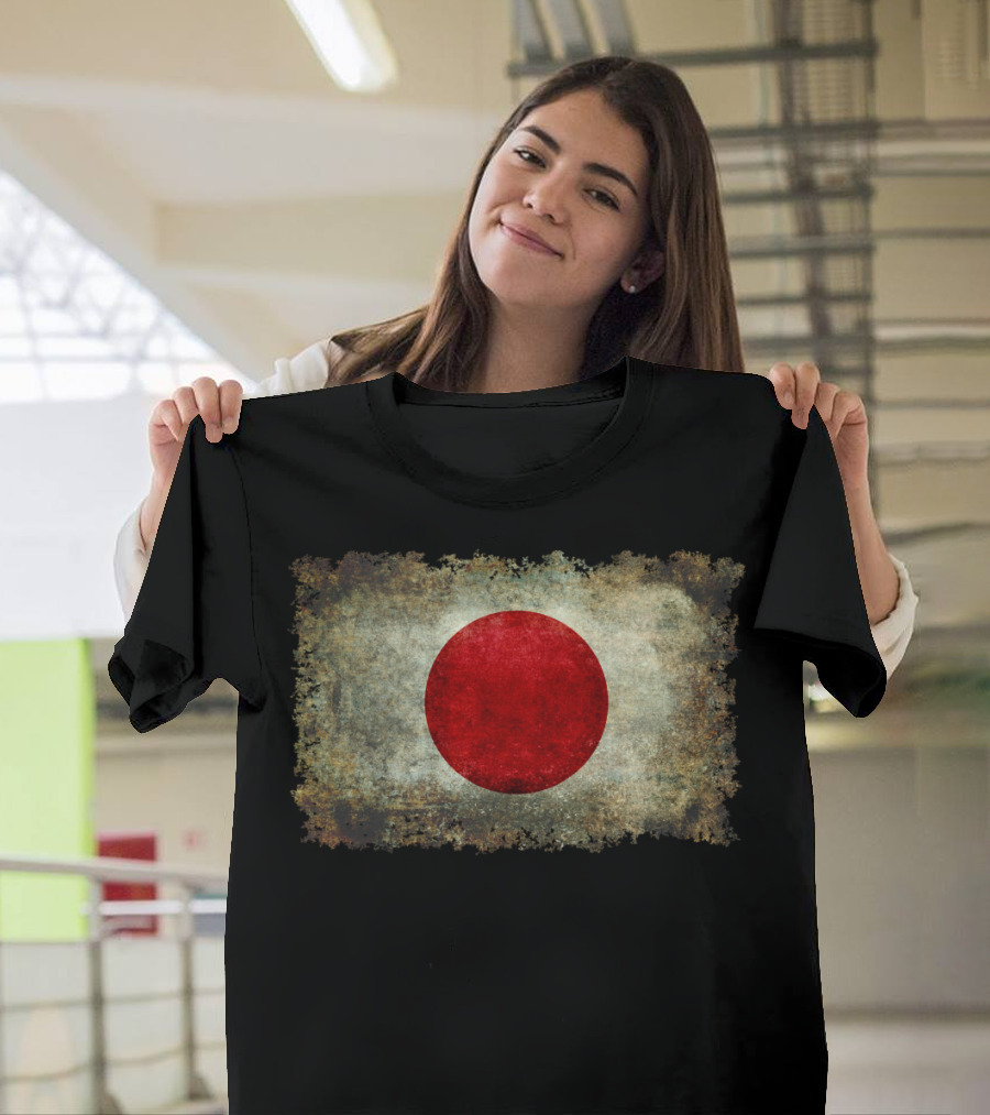 Flag Of Japan Grunge Style Vintage Texture T-Shirt